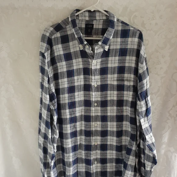 Crew Factory Shirts Mens Jcrew Factory Linen 2x Plus Plaid